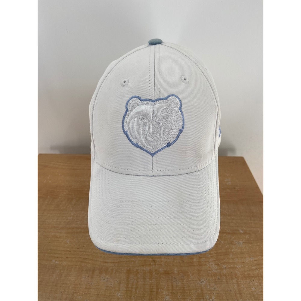 Adidas Memphis Grizzlies NBA Fitted Hat White Blue S/M Fitframe 70 Trefoil Logo